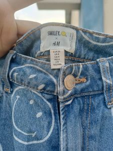 Smiley X H&amp;M Straight Wide Leg Denim