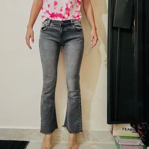 Gray Flared Jeans