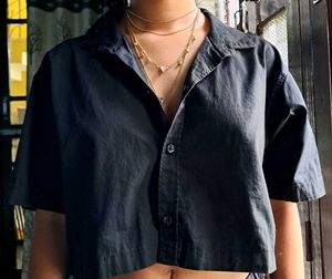 Black Button-Down Shirt