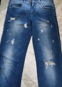 LINARIA Fashionable Men Blue Rough Jeans
