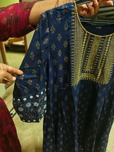 Beautiful Navy Blue Kurta Pant Dupatta Set