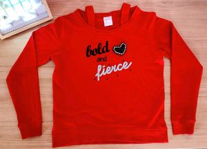Red off shoulder full hand Top