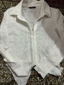 Stylish White Button-Down Shirt