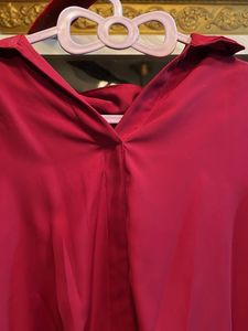 Red V-neck Top