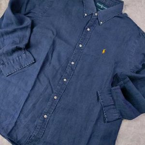 Ralph Lauren Dark Blue Cotton Linen Shirt