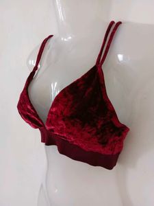 maroon Velvet Bralette