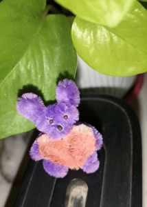 Purple Pipe Cleaner Bear for valentine's