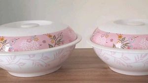 New Melamine Dishes Set Of 4pcs Plus 1Crystal Bowl