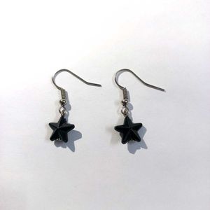 Handmade Black Star Earrings