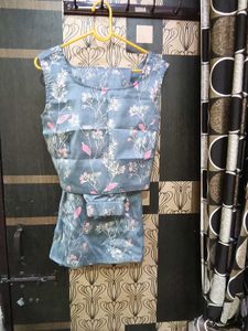 floral print choli with lehnga