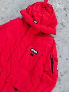 DICKIES RED HODDED PUFFER JACKETS