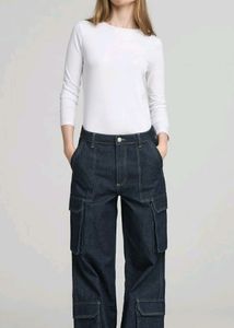 Zara Basic White 3/4 Sleeve Top