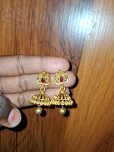 Gold-Tone Jhumka Earrings