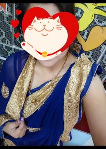 Elegant Blue &amp; Gold Saree