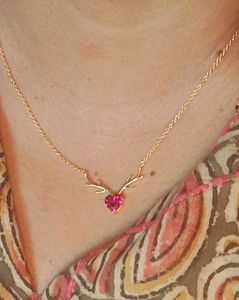 GoldPlated SS925 chain pink heart pdt BRAND NEW