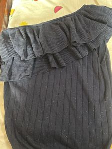 Navy Blue One Shoulder Top