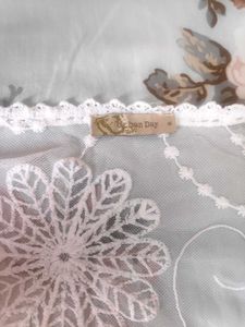 White Floral Lace Trim Button-Up Top