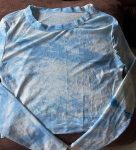 Blue Tie-Dye Crop Top