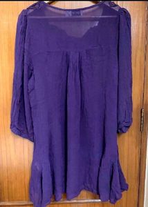 Purple Embroidered Tunic Top