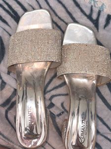 Sparkly Silver Slides