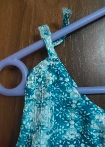 Blue Sleevesless Kurti