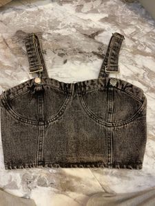 Charcoal Denim Corset XS-S