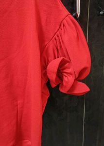 Red Puff Sleeve Top