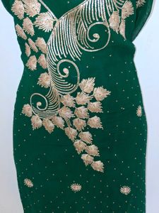 Green Embroidered Kurta dress material without dup