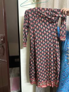Floral Print Anarkali Kurta