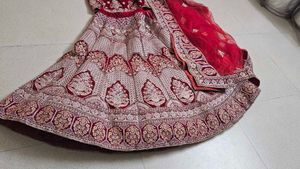 Gorgeous Red Embroidered Lehenga Choli bridal leha