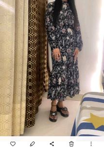 Floral Print Tiered Midi Dress