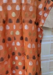 Orange Printed Kurti