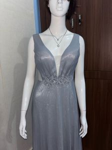 Elegant Grey Evening Gown