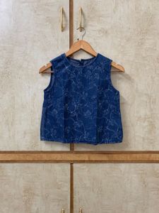 Denim Floral Tank Top