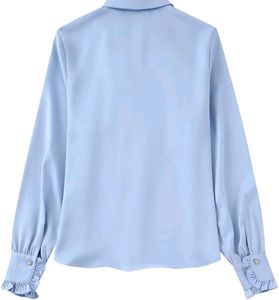 New ZARA SATIN RUFFLE SHIRT