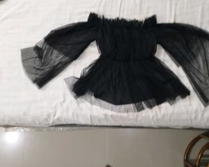 Black Off Shoulder Korean Top
