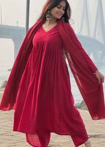 Anarkali Suit Set With Bottoms & Dupatta (Women's