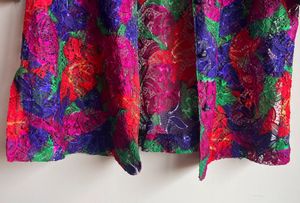 Colorful Floral Lace Top