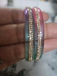 Rainbow Rhinestone Bangles