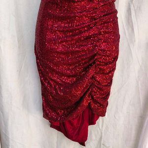 I. Red Sequin Party skirt