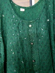 Emerald Green Embellished Kurti