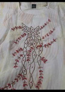 Ethnic  Green kurti and white kurt