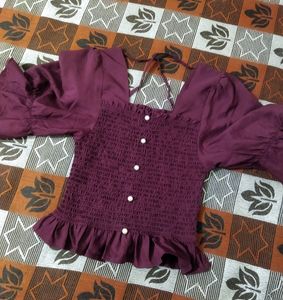 Maroon Crop Top