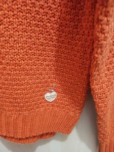 Coral Knit Pullover Sweater