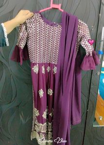Very Beautiful Purple Colour Plazo Set