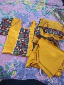 Chic Mustard Embroidered Kurta