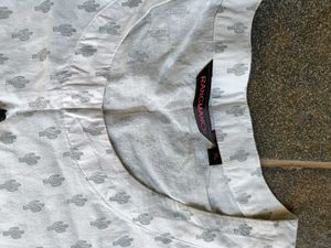 White Printed Straight Kurta