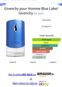 Givenchy Pour Homme Blue Label 💙