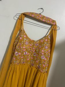 Elegant Mustard A-line Kurta Set