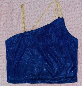 chain strap glitter crop top